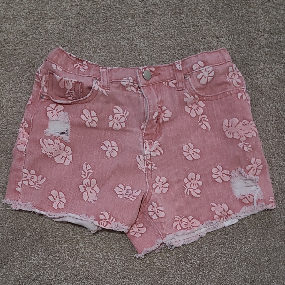 Hayden Pink Floral Jean Shorts